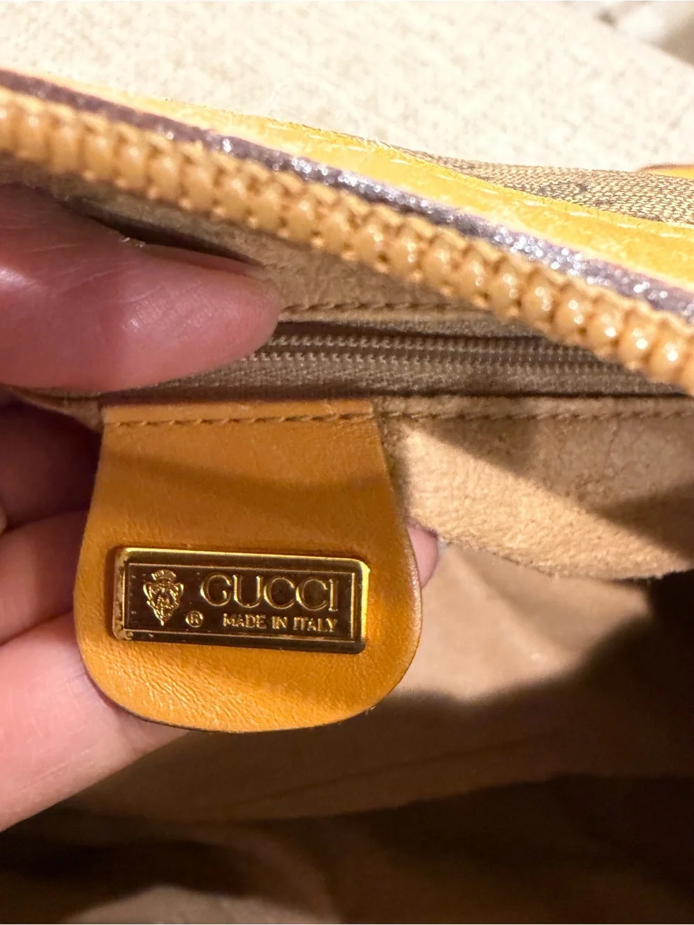 Gucci Tan vintage Micro GG Boston Satchel